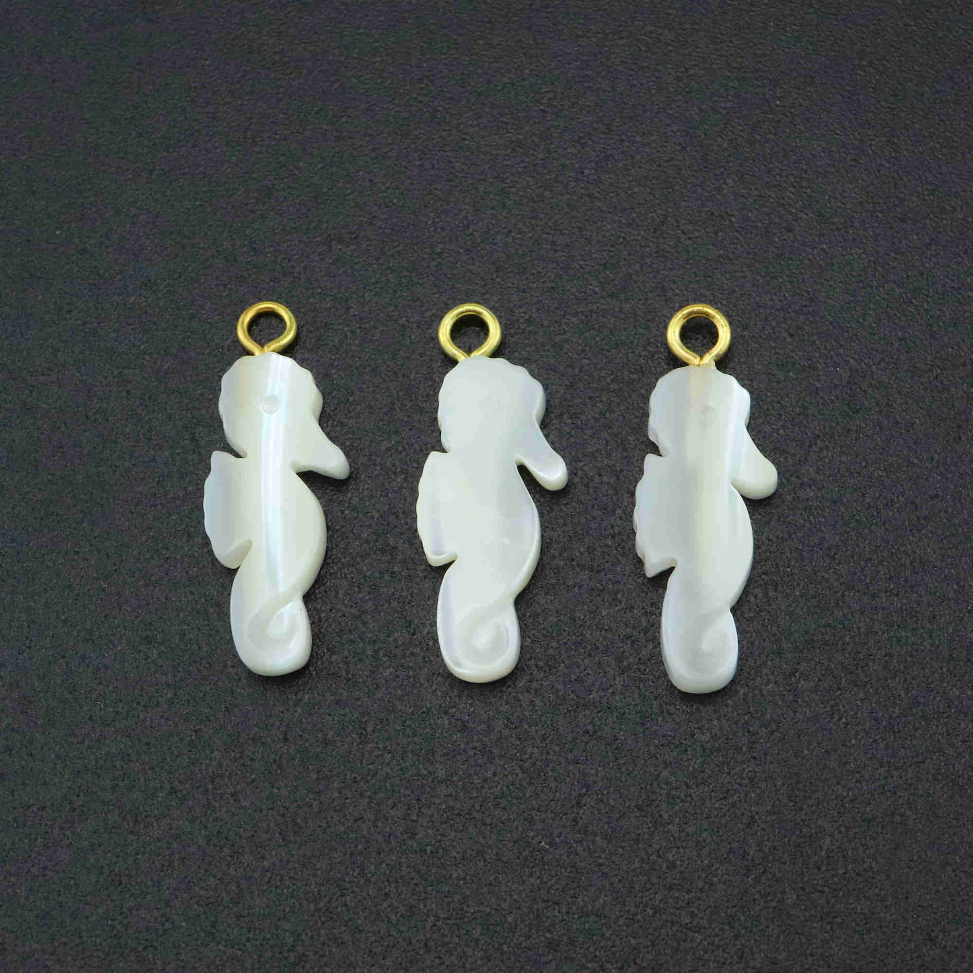 5Pcs 12x20MM White Mother of Pearl Shell Sea Horse Pendant Charm DIY Supplies Findings 1800518 - Click Image to Close